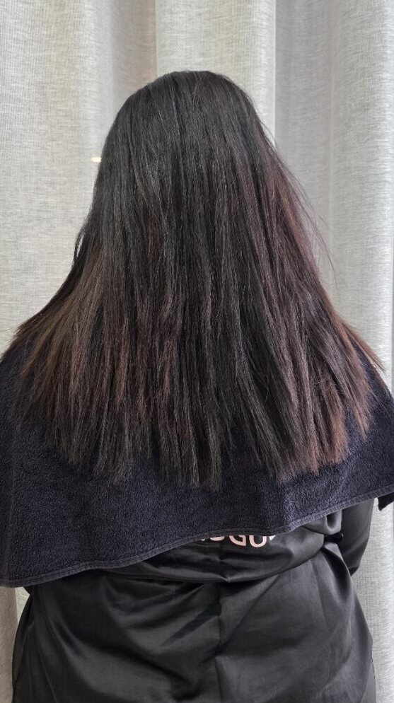 Cabello antes del balayage