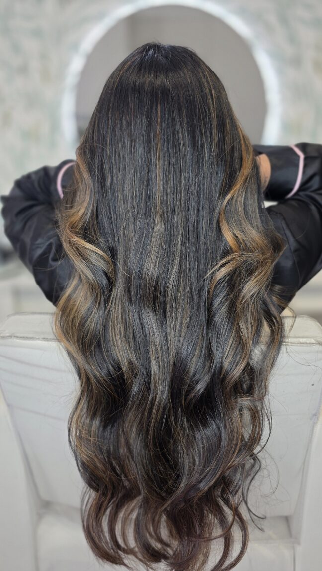 Resultado después del balayage caramelo